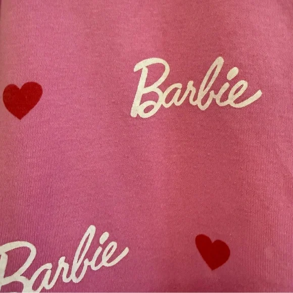Barbie Pink Logo &  Hearts Sweatshirt Size XL - Picture 8 of 9
